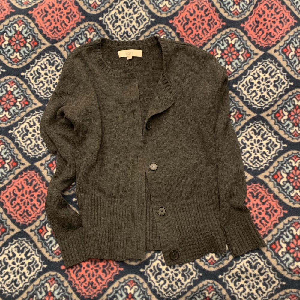 LOFT grey cardigan